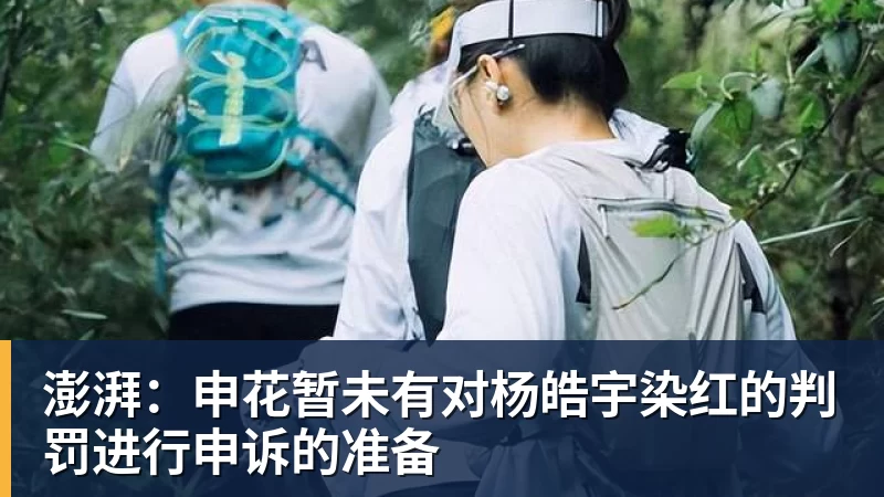 九游体育澎湃：申花暂未有对杨皓宇染红的判罚进行申诉的准备